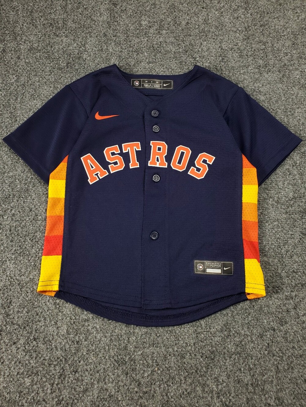 Nike Houston Astros Alternate Replica Jersey Toddler 3T Navy Rainbow Stripe